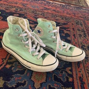 Mint converse high top shoes